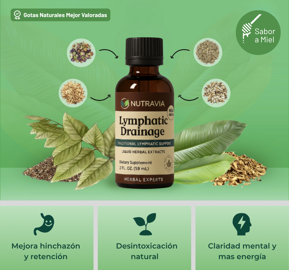 Gotas Nutravia - Drena la hinchazón de forma natural